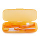 Orthodontic set for care of braces in a case, orange